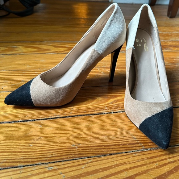 Mix No 6 Necole Fauxe Suede High Heels Color Block Stillettos - Picture 10 of 11